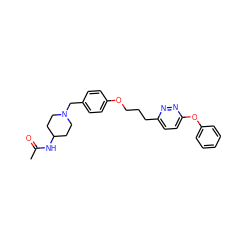 CC(=O)NC1CCN(Cc2ccc(OCCCc3ccc(Oc4ccccc4)nn3)cc2)CC1 ZINC000473107130