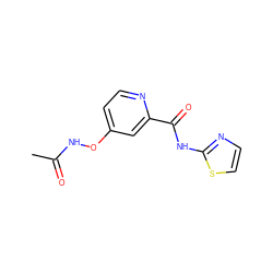 CC(=O)NOc1ccnc(C(=O)Nc2nccs2)c1 ZINC000028355574