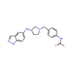 CC(=O)Nc1ccc(CN2CC[C@H](Nc3ccc4[nH]ncc4c3)C2)cc1 ZINC000114038383