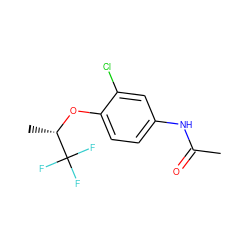 CC(=O)Nc1ccc(O[C@@H](C)C(F)(F)F)c(Cl)c1 ZINC001226875628