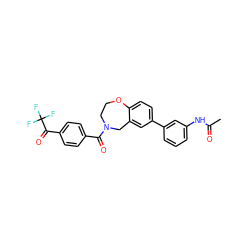 CC(=O)Nc1cccc(-c2ccc3c(c2)CN(C(=O)c2ccc(C(=O)C(F)(F)F)cc2)CCO3)c1 ZINC000095591465