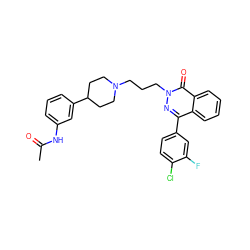 CC(=O)Nc1cccc(C2CCN(CCCn3nc(-c4ccc(Cl)c(F)c4)c4ccccc4c3=O)CC2)c1 ZINC000082157816