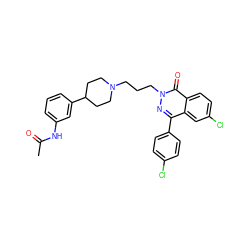 CC(=O)Nc1cccc(C2CCN(CCCn3nc(-c4ccc(Cl)cc4)c4cc(Cl)ccc4c3=O)CC2)c1 ZINC000073220713