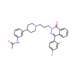 CC(=O)Nc1cccc(C2CCN(CCCn3nc(-c4ccc(Cl)cc4F)c4ccccc4c3=O)CC2)c1 ZINC000082157813