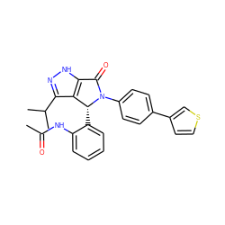 CC(=O)Nc1ccccc1[C@@H]1c2c(C(C)C)n[nH]c2C(=O)N1c1ccc(-c2ccsc2)cc1 ZINC000096177093