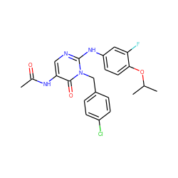 CC(=O)Nc1cnc(Nc2ccc(OC(C)C)c(F)c2)n(Cc2ccc(Cl)cc2)c1=O ZINC000204089590