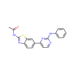 CC(=O)Nc1nc2ccc(-c3ccnc(Nc4ccccc4)n3)cc2s1 ZINC000071317149