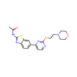 CC(=O)Nc1nc2ccc(-c3ccnc(OCCN4CCOCC4)n3)cc2s1 ZINC000071319048