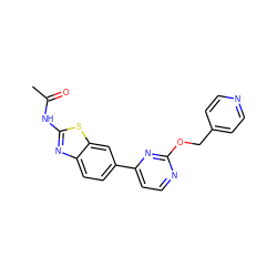 CC(=O)Nc1nc2ccc(-c3ccnc(OCc4ccncc4)n3)cc2s1 ZINC000071317972
