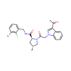 CC(=O)c1cn(CC(=O)N2C[C@H](F)C[C@H]2C(=O)NCc2cccc(Br)c2F)c2ccccc12 ZINC000148240187