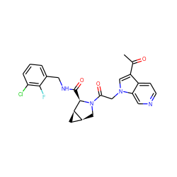 CC(=O)c1cn(CC(=O)N2C[C@H]3C[C@H]3[C@H]2C(=O)NCc2cccc(Cl)c2F)c2cnccc12 ZINC000148118760
