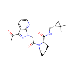 CC(=O)c1nn(CC(=O)N2[C@H](C(=O)NC[C@@H]3CC3(C)C)C[C@H]3C[C@H]32)c2ncccc12 ZINC000210844970