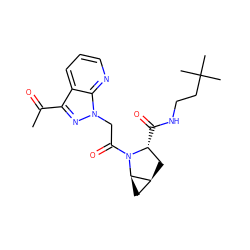 CC(=O)c1nn(CC(=O)N2[C@H](C(=O)NCCC(C)(C)C)C[C@H]3C[C@H]32)c2ncccc12 ZINC000210623800