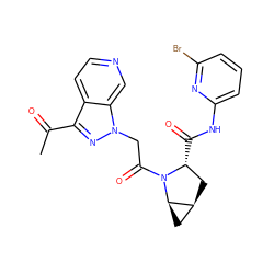 CC(=O)c1nn(CC(=O)N2[C@H](C(=O)Nc3cccc(Br)n3)C[C@H]3C[C@H]32)c2cnccc12 ZINC000473228787