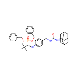 CC(C)(C)[C@@H](Nc1ccc(CNC(=O)NC23CC4CC(CC(C4)C2)C3)cc1)P(=O)(OCc1ccccc1)OCc1ccccc1 ZINC000473149199
