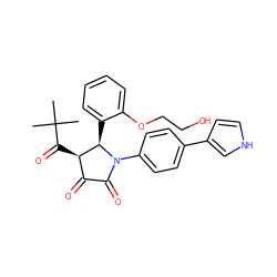 CC(C)(C)C(=O)[C@@H]1C(=O)C(=O)N(c2ccc(-c3cc[nH]c3)cc2)[C@@H]1c1ccccc1OCCO ZINC000169695222