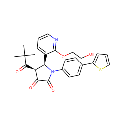 CC(C)(C)C(=O)[C@@H]1C(=O)C(=O)N(c2ccc(-c3cccs3)cc2)[C@@H]1c1cccnc1OCCO ZINC000169695283