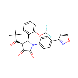 CC(C)(C)C(=O)[C@@H]1C(=O)C(=O)N(c2ccc(-c3ccon3)cc2)[C@@H]1c1ccccc1OC(F)F ZINC000169694958