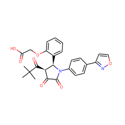 CC(C)(C)C(=O)[C@@H]1C(=O)C(=O)N(c2ccc(-c3ccon3)cc2)[C@@H]1c1ccccc1OCC(=O)O ZINC000169695145