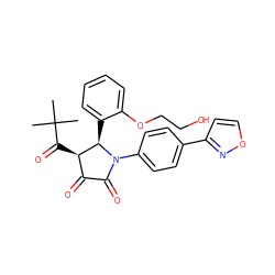 CC(C)(C)C(=O)[C@@H]1C(=O)C(=O)N(c2ccc(-c3ccon3)cc2)[C@@H]1c1ccccc1OCCO ZINC000169694950