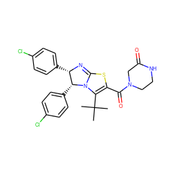 CC(C)(C)C1=C(C(=O)N2CCNC(=O)C2)SC2=N[C@@H](c3ccc(Cl)cc3)[C@@H](c3ccc(Cl)cc3)N21 ZINC000095573629