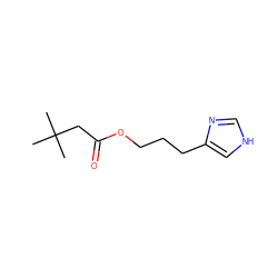 CC(C)(C)CC(=O)OCCCc1c[nH]cn1 ZINC000013490998