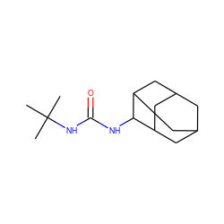 CC(C)(C)NC(=O)NC1C2CC3CC(C2)CC1C3 ZINC000072113824