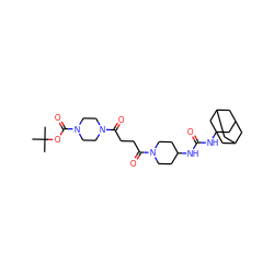 CC(C)(C)OC(=O)N1CCN(C(=O)CCC(=O)N2CCC(NC(=O)NC34CC5CC(CC(C5)C3)C4)CC2)CC1 ZINC000169329992