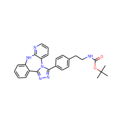 CC(C)(C)OC(=O)NCCc1ccc(-c2nnc3n2-c2cccnc2Nc2ccccc2-3)cc1 ZINC000142015576