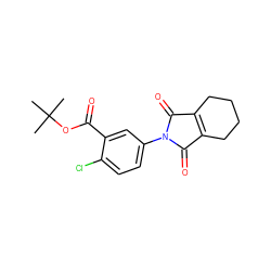 CC(C)(C)OC(=O)c1cc(N2C(=O)C3=C(CCCC3)C2=O)ccc1Cl ZINC000103272171