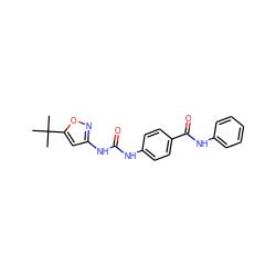 CC(C)(C)c1cc(NC(=O)Nc2ccc(C(=O)Nc3ccccc3)cc2)no1 ZINC000049047630