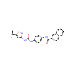 CC(C)(C)c1cc(NC(=O)Nc2ccc(NC(=O)c3ccc4ccccc4c3)cc2)no1 ZINC000049109570