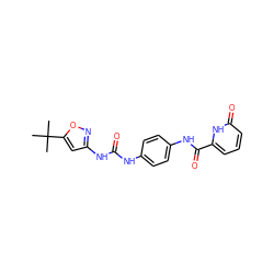 CC(C)(C)c1cc(NC(=O)Nc2ccc(NC(=O)c3cccc(=O)[nH]3)cc2)no1 ZINC000049089773