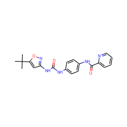 CC(C)(C)c1cc(NC(=O)Nc2ccc(NC(=O)c3ccccn3)cc2)no1 ZINC000049034027