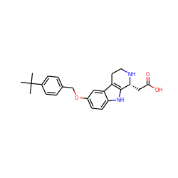 CC(C)(C)c1ccc(COc2ccc3[nH]c4c(c3c2)CCN[C@@H]4CC(=O)O)cc1 ZINC000115190817