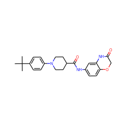 CC(C)(C)c1ccc(N2CCC(C(=O)Nc3ccc4c(c3)NC(=O)CO4)CC2)cc1 ZINC000034661202