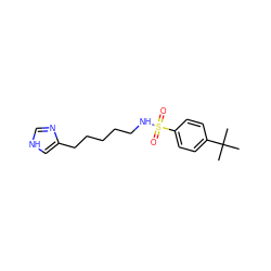 CC(C)(C)c1ccc(S(=O)(=O)NCCCCCc2c[nH]cn2)cc1 ZINC000026272480