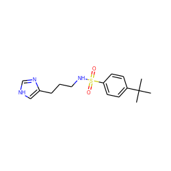 CC(C)(C)c1ccc(S(=O)(=O)NCCCc2c[nH]cn2)cc1 ZINC000026274429