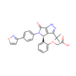 CC(C)(C)c1n[nH]c2c1[C@@H](c1ccccc1OCC(=O)O)N(c1ccc(-c3ccon3)cc1)C2=O ZINC000096176977