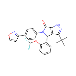 CC(C)(C)c1n[nH]c2c1[C@H](c1ccccc1OC(F)F)N(c1ccc(-c3ccon3)cc1)C2=O ZINC000096177110