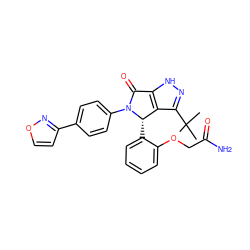 CC(C)(C)c1n[nH]c2c1[C@H](c1ccccc1OCC(N)=O)N(c1ccc(-c3ccon3)cc1)C2=O ZINC000096177083