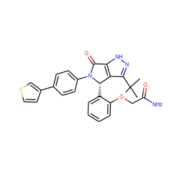 CC(C)(C)c1n[nH]c2c1[C@H](c1ccccc1OCC(N)=O)N(c1ccc(-c3ccsc3)cc1)C2=O ZINC000096177177
