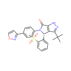 CC(C)(C)c1n[nH]c2c1[C@H](c1ccccc1S(C)(=O)=O)N(c1ccc(-c3ccon3)cc1)C2=O ZINC000096177120