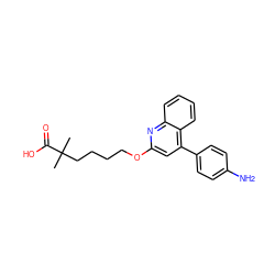 CC(C)(CCCCOc1cc(-c2ccc(N)cc2)c2ccccc2n1)C(=O)O ZINC000013729664