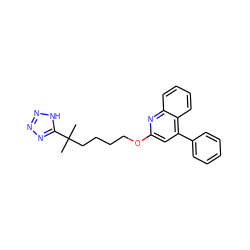 CC(C)(CCCCOc1cc(-c2ccccc2)c2ccccc2n1)c1nnn[nH]1 ZINC000013729684