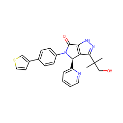 CC(C)(CO)c1n[nH]c2c1[C@@H](c1ccccn1)N(c1ccc(-c3ccsc3)cc1)C2=O ZINC000096177241