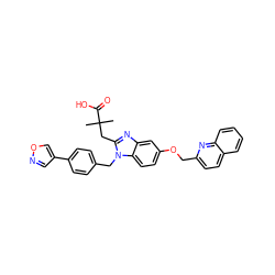 CC(C)(Cc1nc2cc(OCc3ccc4ccccc4n3)ccc2n1Cc1ccc(-c2cnoc2)cc1)C(=O)O ZINC000226124552
