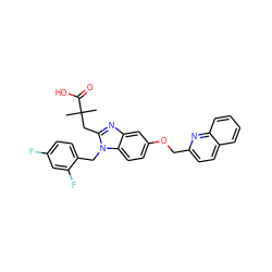 CC(C)(Cc1nc2cc(OCc3ccc4ccccc4n3)ccc2n1Cc1ccc(F)cc1F)C(=O)O ZINC000219363488
