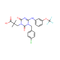 CC(C)(Cn1c(=O)nc(Nc2cccc(OC(F)(F)F)c2)n(Cc2ccc(Cl)cc2)c1=O)C(=O)O ZINC000200514445