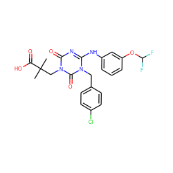 CC(C)(Cn1c(=O)nc(Nc2cccc(OC(F)F)c2)n(Cc2ccc(Cl)cc2)c1=O)C(=O)O ZINC000200517059